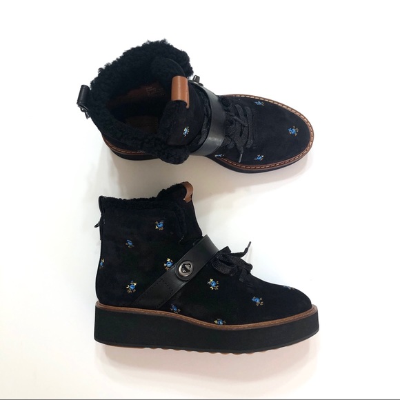 🆕 COACH Black Suede Urban Hiker Boots • Sz 9B - Picture 2 of 8
